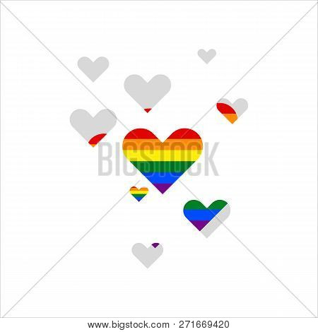 Lgbt Heart. Isolated On White Background. Homosexual Icon Vector Illustration