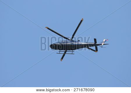 Helicopter Flying Over Istanbul City