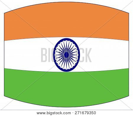 The Flag Of India In White Green And Orange With A Warped Out Look