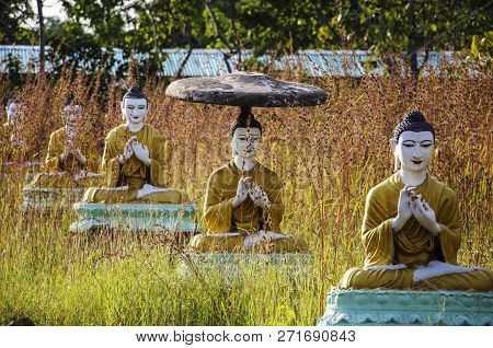 Buddha Statues At The Bodhi Ta Htaung, The Religious Center, Monywa,myanmar (burma)