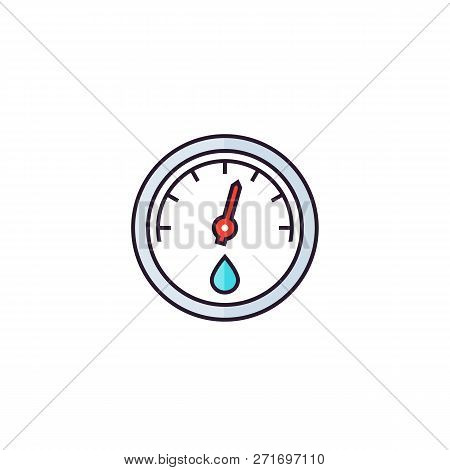 Hygrometer Icon, Flat Style, Eps 10 File, Easy To Edit