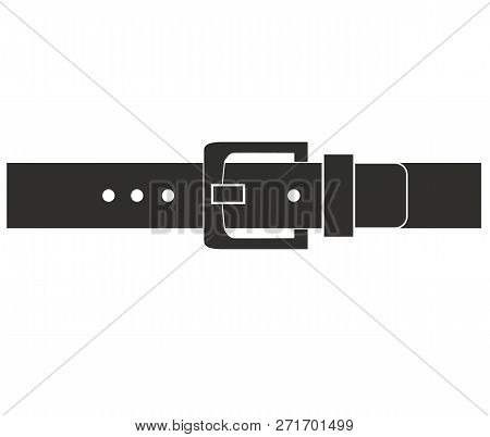 Belt Buckle Icon On White Background. Flat Style. Belt Icon For Your Web Site Design, Logo, App, Ui.