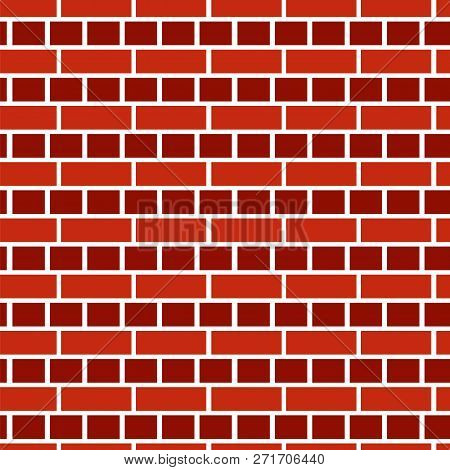 Red Brick Wall Background. Seamless Vector Pattern. Brickwork & Masonry Texture. English Or Dutch Bo