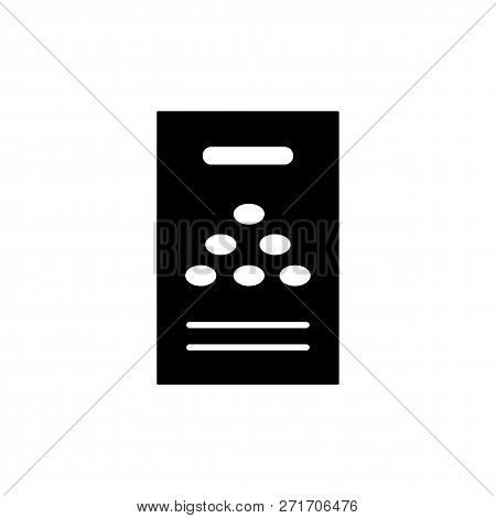 Black & White Vector Illustration Of Seed Pack Of. Flat Icon Of Home Plant Seeds In Paper Packet. Is