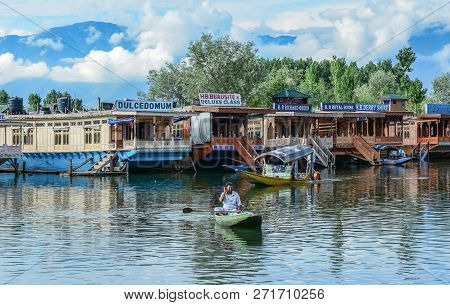 Landscape Of Dal Lake In Srinagar, India