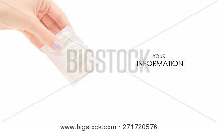 Female Hand Holding Suppositoria Medicine Pattern On White Background Isolation