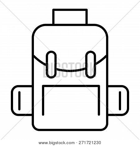 Backpack Thin Line Icon. School Bag Vector Illustration Isolated On White. Rucksack Outline Style De