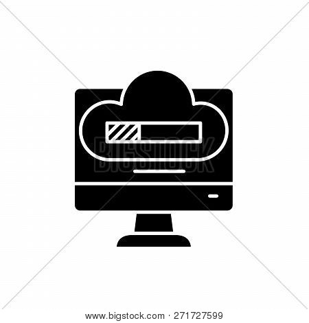 System Reboot Black Icon, Vector Sign On Isolated Background. System Reboot Concept Symbol, Illustra