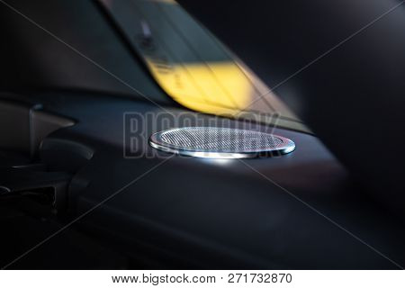 Moscow. Autumn 2018. Interior Of The Land Rover Range Rover Velar In Black Color Compact Luxury Cros