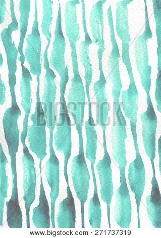 Watercolor Texture Paint Strip Paper Mint White