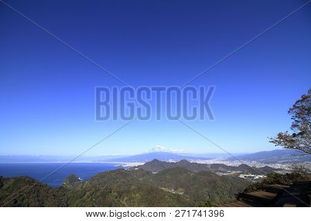 Mt. Fuji And Suruga Bay, View From Katsuragi Mountain, Izu, Japan