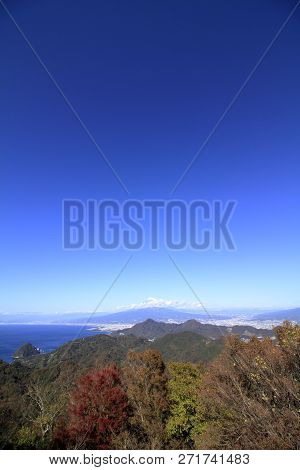 Mt. Fuji And Suruga Bay, View From Katsuragi Mountain, Izu, Japan