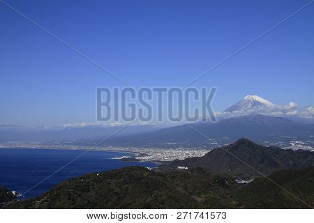 Mt. Fuji And Suruga Bay, View From Katsuragi Mountain, Izu, Japan