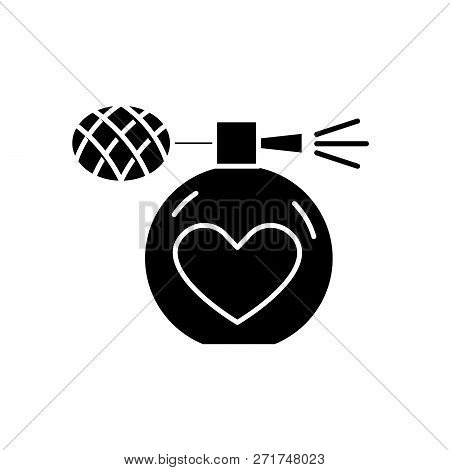 Perfumery Black Icon, Vector Sign On Isolated Background. Perfumery Concept Symbol, Illustration