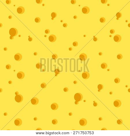Cheese With Holes Seamless Pattern. Textile Print. Vector Illustration.