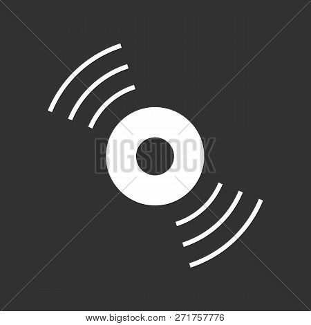 White Sattelite Vector Icon On The Black Background