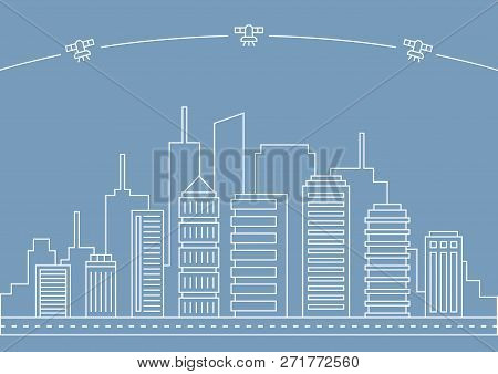 Vector Thin Line City Illustration Concept For Any Use