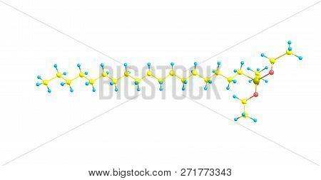 Octadecyltrimethoxysilane Molecular Structure Isolated On White