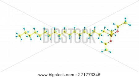 Octadecyltrimethoxysilane Molecular Structure Isolated On White