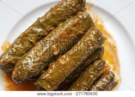 Traditional Delicious Turkish Foods; Stuffed Leaves (yaprak Sarmasi)