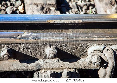 Damaged Railroad Track In Prince George In Canada