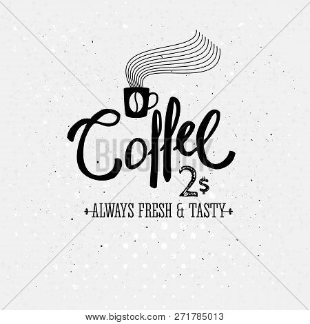 Vector Image Of Stylish Black And White Coffee Logo
