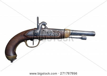 Antique Gun Pistol Isolated On White Background