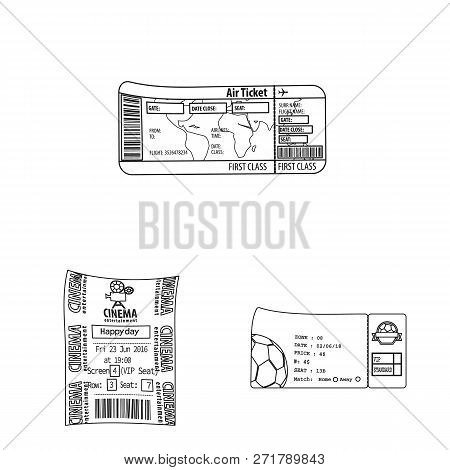 Vector Design Of Ticket And Admission Icon. Collection Of Ticket And Event Stock Vector Illustration
