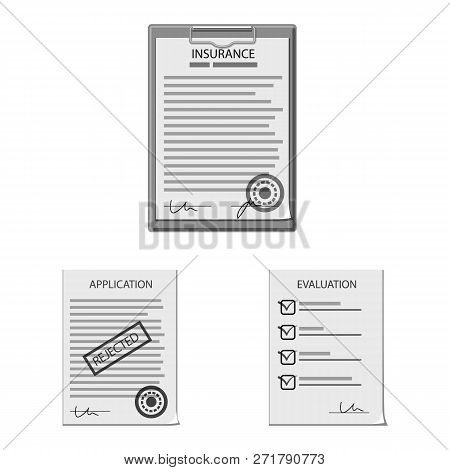 Vector Design Of Form And Document Logo. Set Of Form And Mark Vector Icon For Stock.