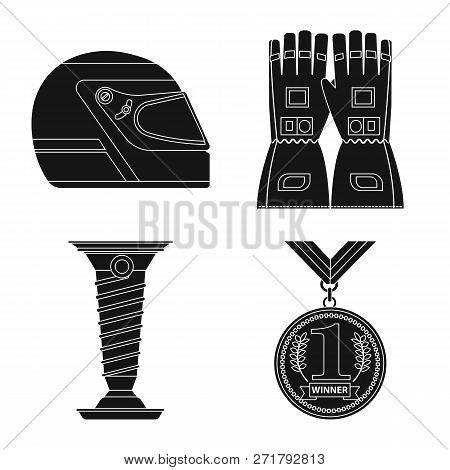 Vector Illustration Of Car And Rally Icon. Set Of Car And Race Vector Icon For Stock.