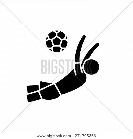 Score A Goal In Football Black Icon, Vector Sign On Isolated Background. Score A Goal In Football Co
