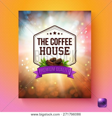 Coffee Premium Quality Vector Background With Button