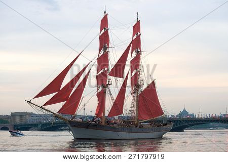 Saint Petersburg, Russia - June 21, 2018: The Swedish Brig 