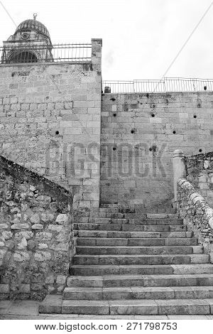 Stairs Of Church Of The Sepulchre Of Saint Mary, Also Tomb Of The Saint Mary, A Christian Tomb In Th