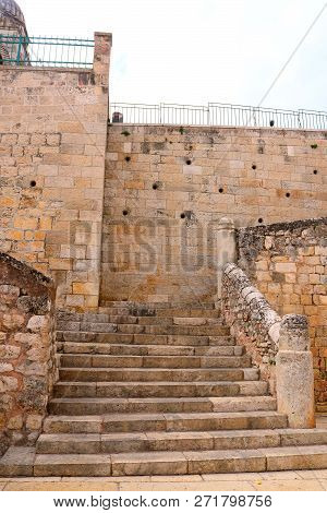Stairs Of Church Of The Sepulchre Of Saint Mary, Also Tomb Of The Saint Mary, A Christian Tomb In Th
