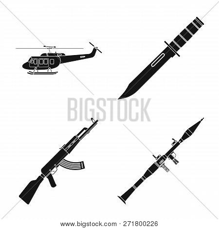 Isolated Object Of Weapon And Gun Symbol. Set Of Weapon And Army Stock Vector Illustration.
