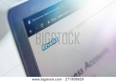 Wroclaw, Poland - November 29th, 2018: Modern Laptop With Revolut Website On The Screen. Revolut Is 