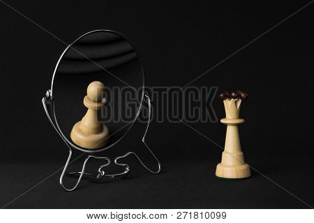 White Queen Sees A White Pawn In The Mirror