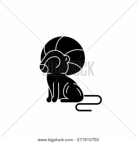 Leo Zodiac Sign Black Icon, Vector Sign On Isolated Background. Leo Zodiac Sign Concept Symbol, Illu