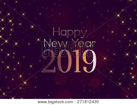 Shiny 2019 Happy New Year Sparkles Background Vector Illustration