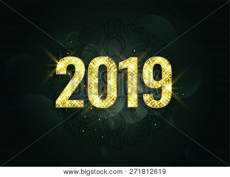 Luxury Style 2019 New Year Sparkles Background Vector Illustration