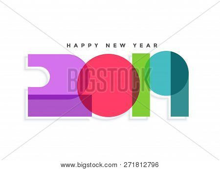 2019 New Year Creative Color Background Vector Illustration