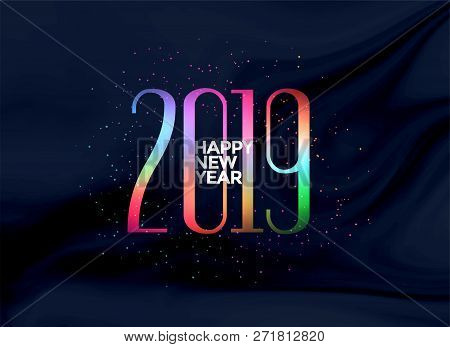 Elegant 2019 Happy New Year Colorful Background Vector Illustration