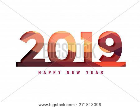Happy New Year 2019 Greeting Background Vector Illustration