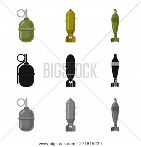 Vector Illustration Of Weapon And Gun Icon. Collection Of Weapon And Army Stock Vector Illustration.
