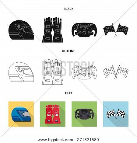 Vector Design Of Car And Rally Symbol. Set Of Car And Race Vector Icon For Stock.