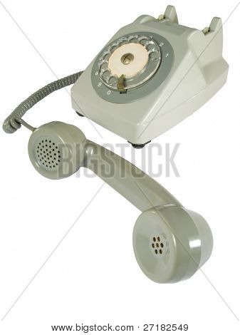 telefone antigo, isolado no fundo branco