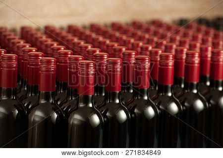 Bottles Of Wine In Winecellar Redy For Packing And Delivery