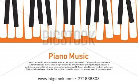 Grunge Black And White Piano Keyboard. Piano On An Orange Background  Stock Vector Illustration For 