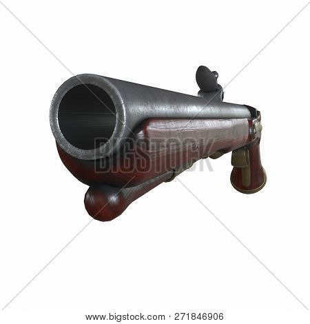 Old Worn Farmer Flintlock Pistol 3d Rendering